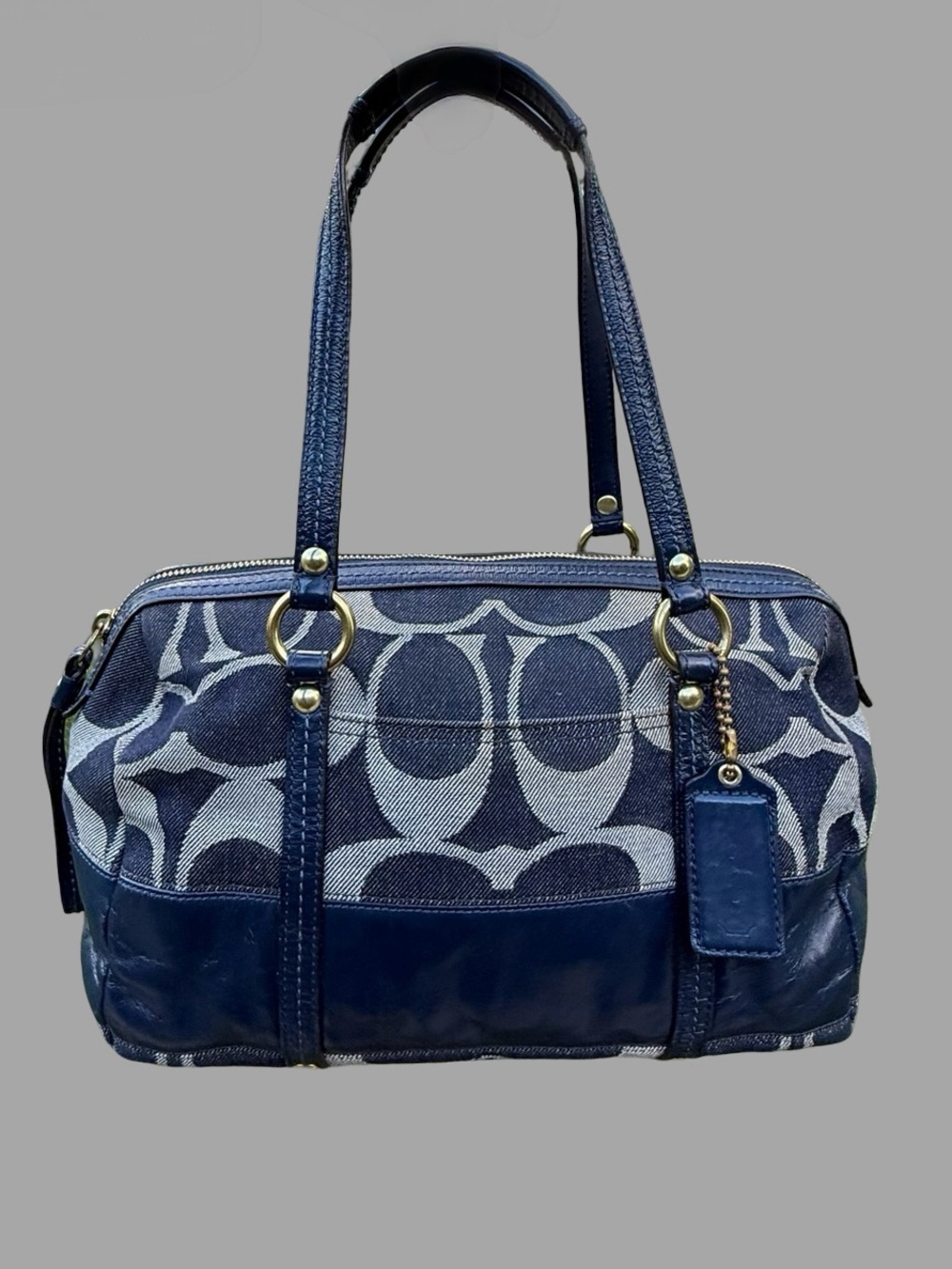 Y2K Coach Signature Denim Satchel Bag (Style 12551) β Very Good 2008